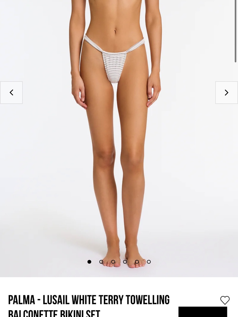 Triangl swimwear PALMA - LUSAIL WHITE TERRY TOWELLING XS Bikini Bottom